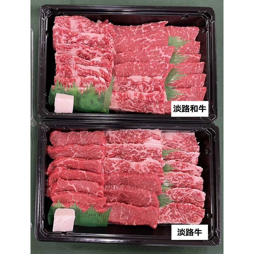【食肉卸三昭】淡路和牛＆淡路牛焼肉食べ比べセット　600g
